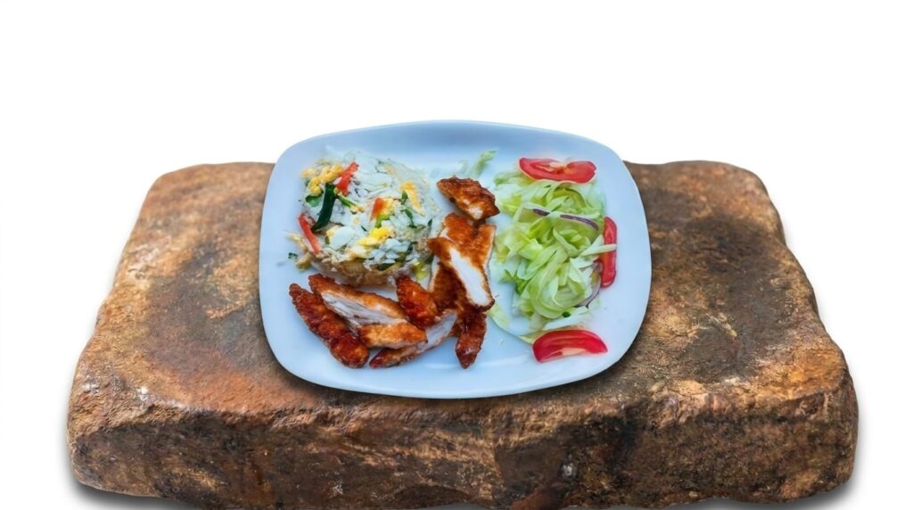 Assiettes avec riz frit, Bombay Snacks Thonon